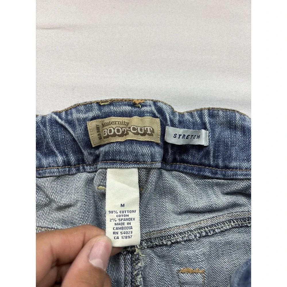 Old Navy Maternity Boot Cut Jeans Womens Size M Light Wash Stretch Blue Denim